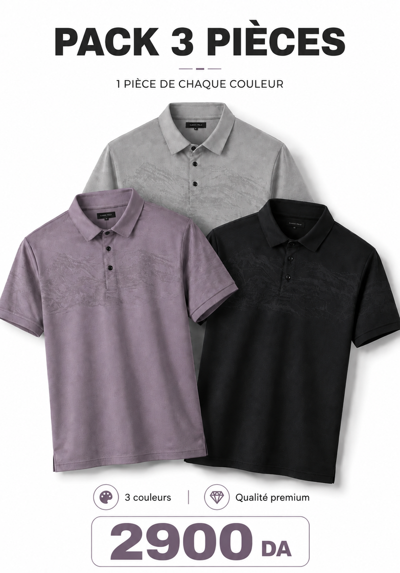 Pack 3 Polos  Homme style vogue